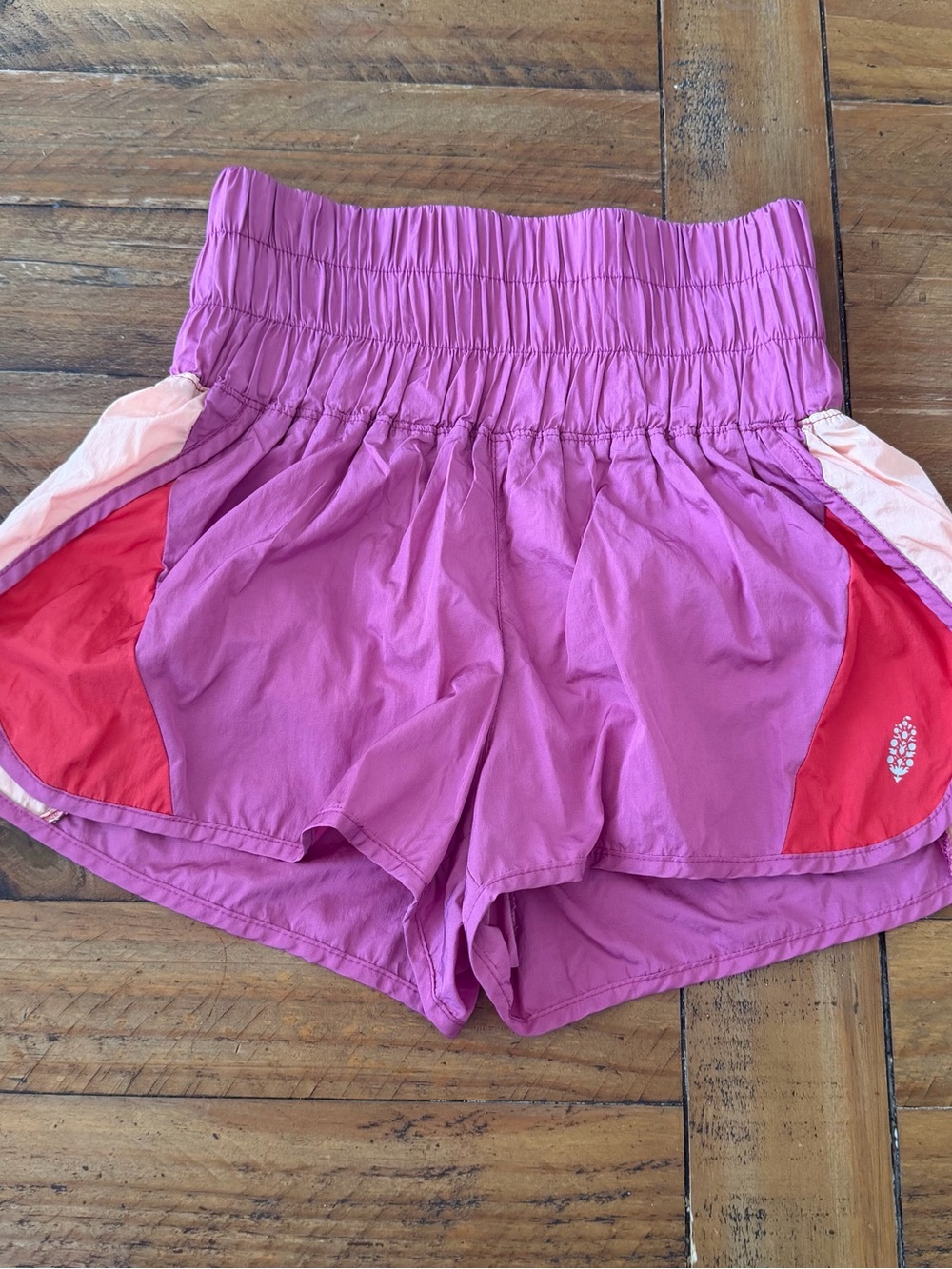 FP Movement by Free People Pink Athletic Shorts with Red Panels
